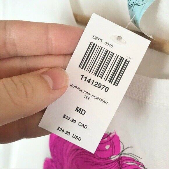 RuPaul NWT Women's Junior Medium White 100% Cotton Portrait Tee Drag Race - Picture 6 of 8